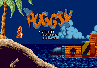 Puggsy title screen for Sega Genesis